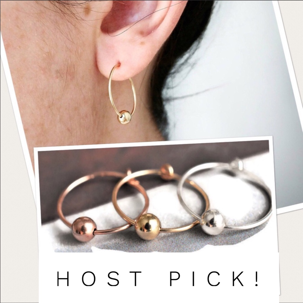 Mid Sized Lightweight Beaded Hoop Earrings 18$